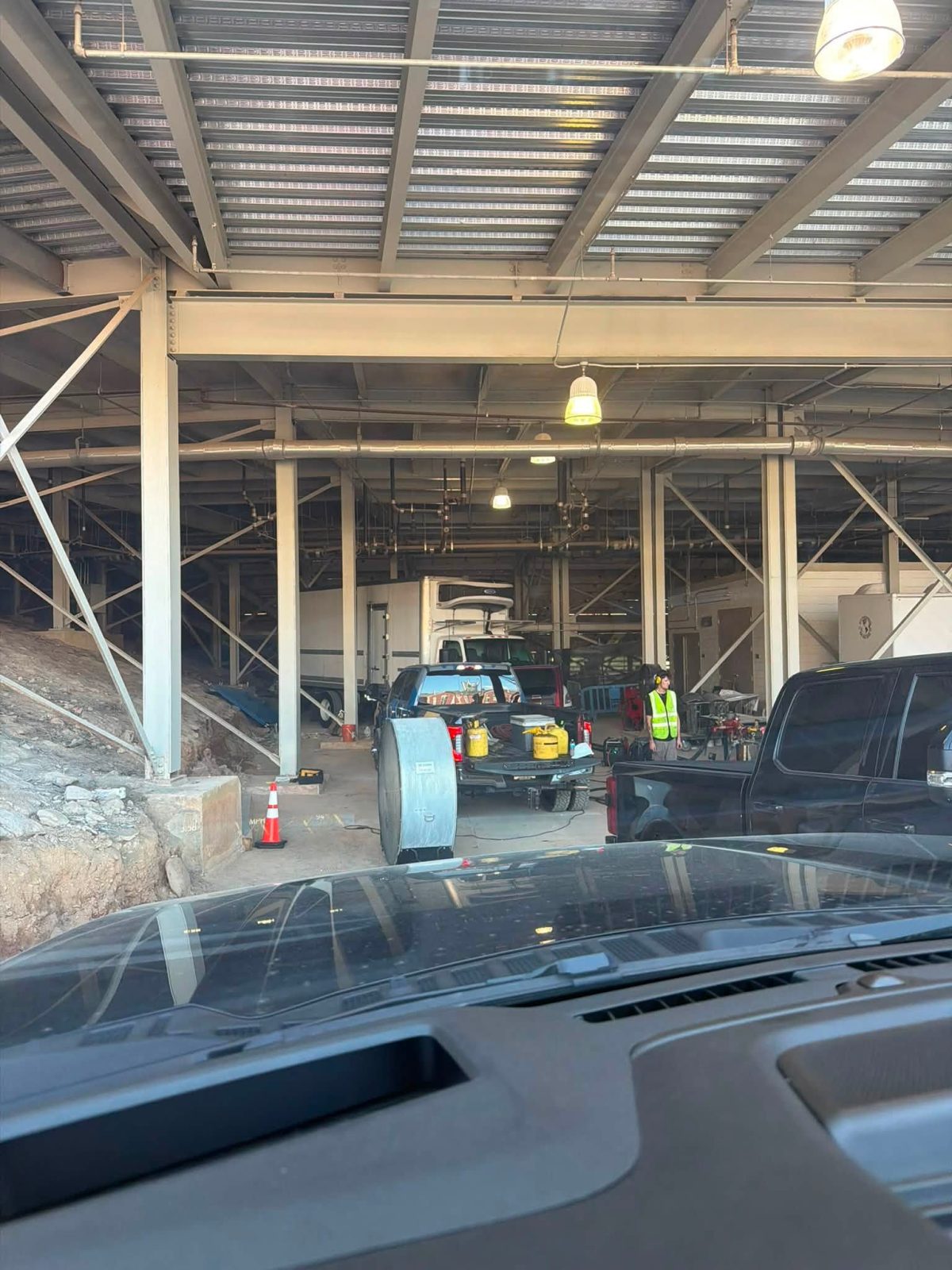Viking Sewer Rehab truck and equipment staged for sewer rehabilitation work at a large facility